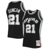 Gorgeous Tim Duncan San Antonio Spurs 1998/99 Hardwood Classics NBA 75th Anniversary Diamond Swingman Jersey Black