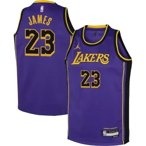 Meraviglioso Prestigioso LeBron James Los Angeles Lakers Jordan Brand Youth Performance Swingman Jersey Statement Purple