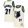 Moderno Splendido Kevin Garnett Minnesota Timberwolves Chainstitch Swingman Jersey Cream