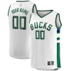 Attraente Meraviglioso Milwaukee Bucks Youth Fast Break Replica Custom Jersey Association Edition White