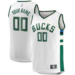 Attraente Meraviglioso Milwaukee Bucks Youth Fast Break Replica Custom Jersey Association Edition White
