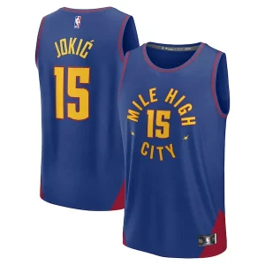 Incantevole Trendy Nikola Jokic Denver Nuggets Fast Break Replica Player Jersey Statement Edition Blue