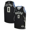 Raffinato Sofisticato Attraente Damian Lillard Milwaukee Bucks Jordan Brand Youth Swingman Jersey Statement Edition Black