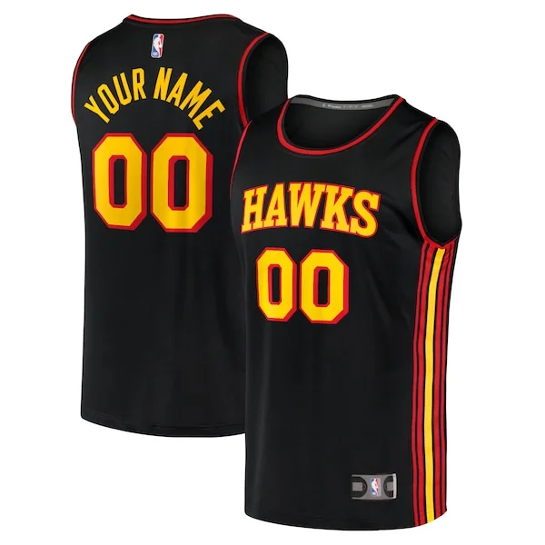 Fantastico Ottimo Magnifico Atlanta Hawks Youth Custom Fast Break Replica Jersey Black Statement Edition