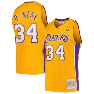 Carino Meraviglioso Magnifico Shaquille O'Neal Los Angeles Lakers Hardwood Classics Swingman Jersey Gold