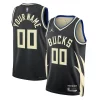 Sofisticato Moderno Carino Milwaukee Bucks Jordan Brand Unisex 2022/23 Swingman Custom Jersey Statement Edition Black