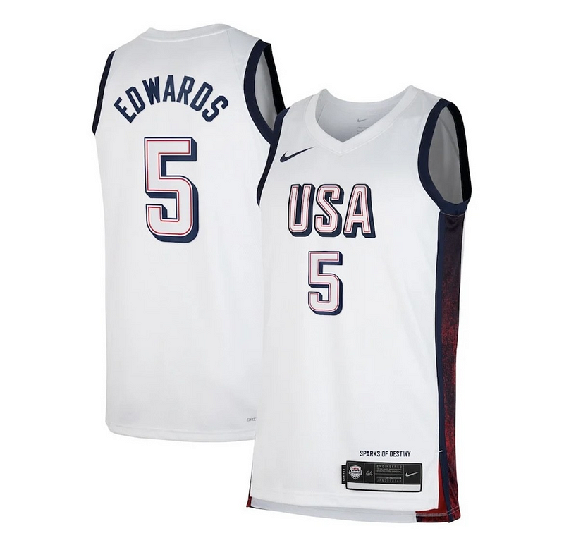 Elegante Anthony Edwards Unisex Nike Men's USA Basketball 2024 Swingman Player Jersey White