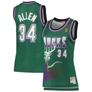 Eccezionale Lussuoso Ray Allen Milwaukee Bucks Women's 1996/97 Hardwood Classics Swingman Jersey Green