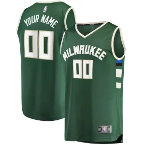 Stupendo Moderno Milwaukee Bucks Youth Fast Break Custom Replica Jersey Hunter Green Icon Edition