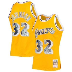 Attraente Raffinato Duraturo Magic Johnson Los Angeles Lakers 1984/85 Hardwood Classics NBA 75th Anniversary Diamond Swingman Jersey Gold