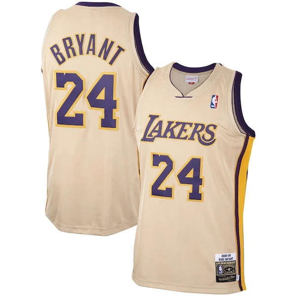 Fantastico Men's Los Angeles Lakers Kobe Bryant Gold 2008 09 Hardwood Classics Authentic Player Jersey
