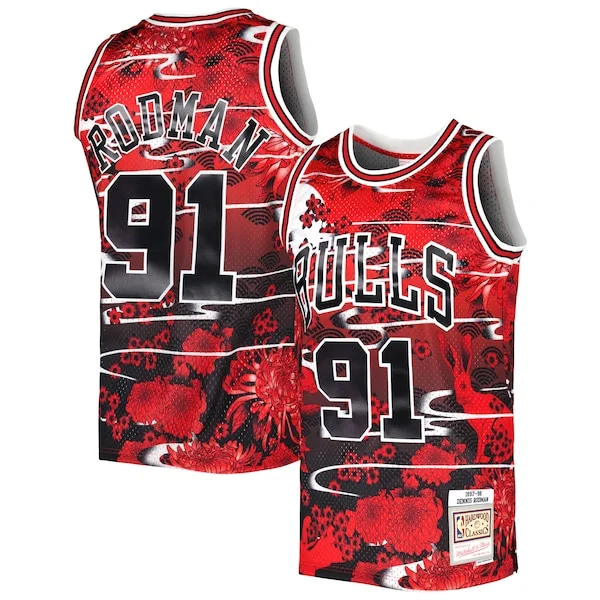 Resistente Dennis Rodman Chicago Bulls 1997/98 Hardwood Classics Lunar New Year Swingman Jersey Red