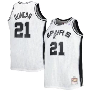 Meraviglioso Tim Duncan San Antonio Spurs Big & Tall Hardwood Classics 1998/99 Swingman Jersey White/Black
