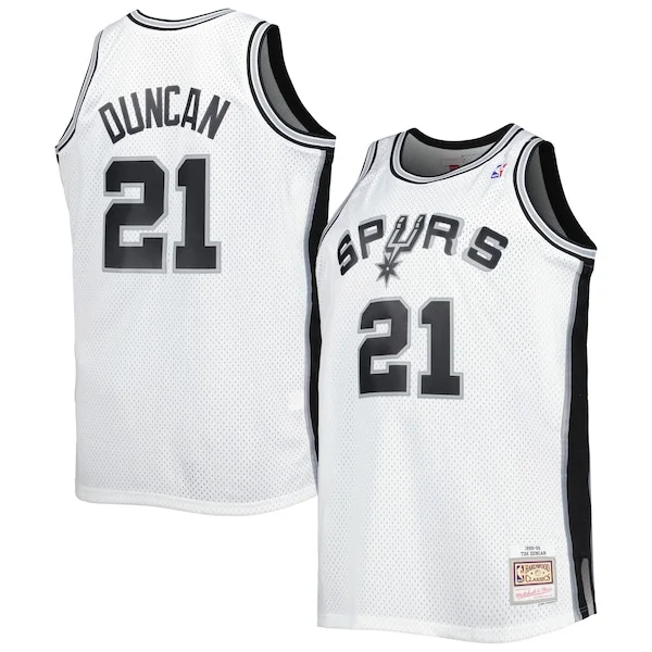 Meraviglioso Tim Duncan San Antonio Spurs Big & Tall Hardwood Classics 1998/99 Swingman Jersey White/Black