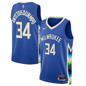Meraviglioso Eccezionale Giannis Antetokounmpo Milwaukee Bucks Nike Unisex 2022/23 Swingman Jersey City Edition Royal