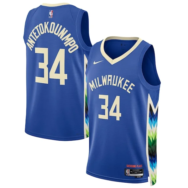 Meraviglioso Eccezionale Giannis Antetokounmpo Milwaukee Bucks Nike Unisex 2022/23 Swingman Jersey City Edition Royal