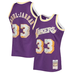 Classico Meraviglioso Eccezionale Kareem Abdul Jabbar Los Angeles Lakers 1996 97 Hardwood Classics NBA 75th Anniversary Diamond Swingman Jersey Purple
