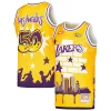 Fascinante Accattivante Los Angeles Lakers x Tats Cru Hardwood Classics Fashion Jersey Gold