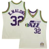 Gorgeous Attraente Karl Malone Utah Jazz Chainstitch Swingman Jersey Cream