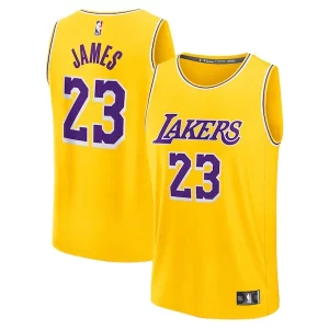 Versatile Incantevole LeBron James Los Angeles Lakers Youth Fast Break Replica Player Jersey Icon Edition Gold