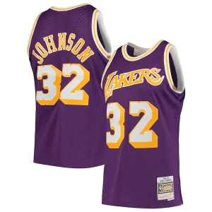 Ottimo Magic Johnson Los Angeles Lakers 1984/85 Hardwood Classics Swingman Jersey Purple/Gold