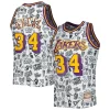Robusto Accattivante Shaquille O'Neal Los Angeles Lakers 1996/97 Hardwood Classics Doodle Swingman Jersey White