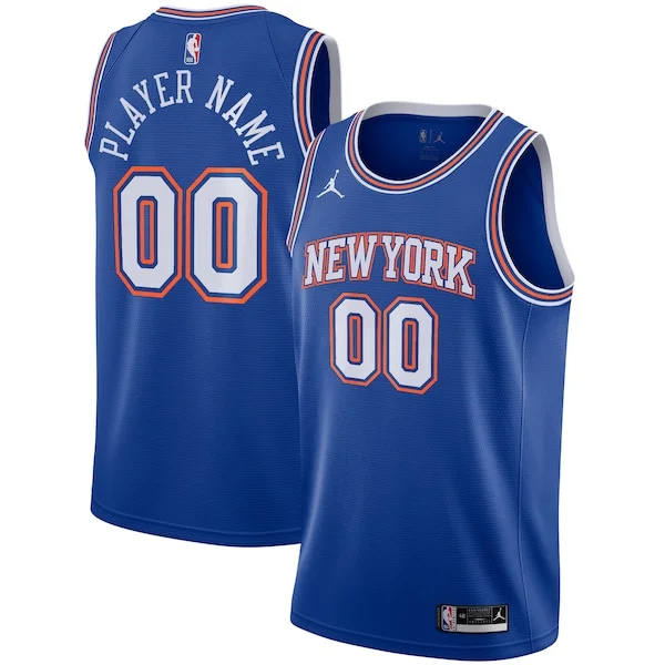 Lussuoso Comodo New York Knicks Jordan Brand Swingman Custom Jersey Statement Edition Blue