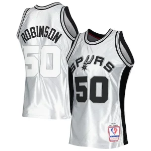 Trendy David Robinson San Antonio Spurs 1998/99 Hardwood Classics 75th Anniversary Swingman Jersey Platinum