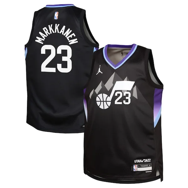 Attraente Classico Lauri Markkanen Utah Jazz Jordan Brand Youth Swingman Jersey Statement Edition Black