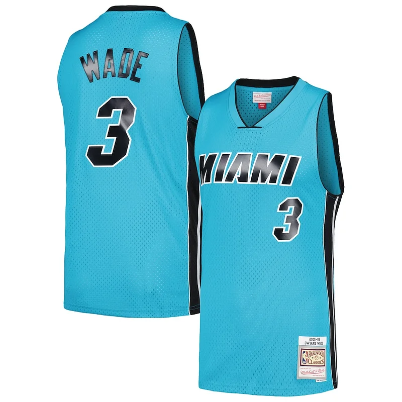 Incantevole Dwyane Wade Miami Heat Hardwood Classics 2005/06 Tropical Swingman Jersey Blue