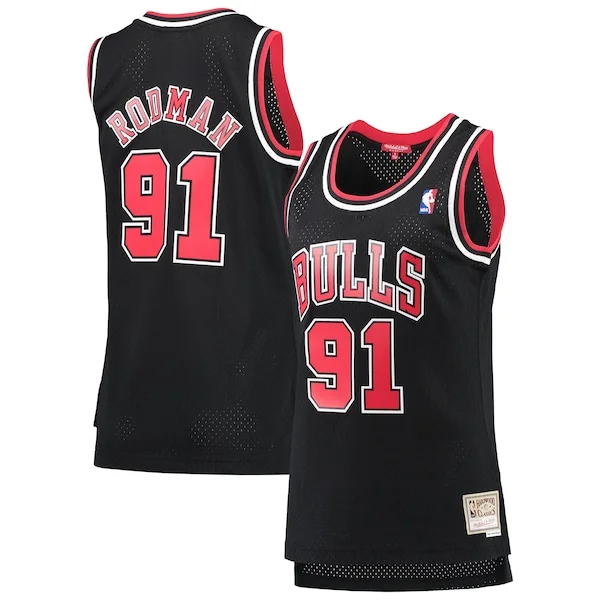 Bellissimo Delizioso Dennis Rodman Chicago Bulls Women's Hardwood Classics Swingman Jersey Black