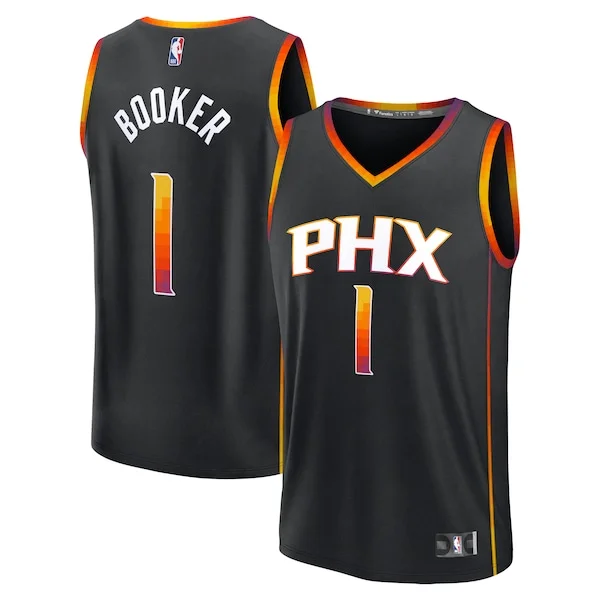 Sofisticato Comodo Devin Booker Phoenix Suns Fast Break Replica Player Jersey Statement Edition Black