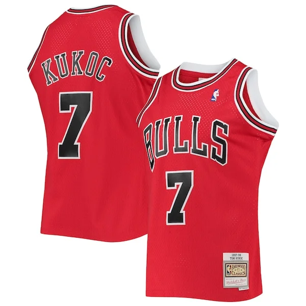 Gorgeous Fascinante Incantevole Toni Kukoc Chicago Bulls 1997/98 Hardwood Classics Swingman Jersey Red