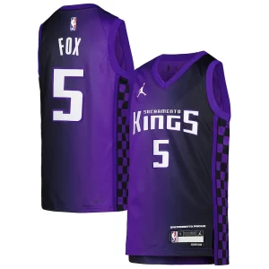 Cool Accattivante De'Aaron Fox Sacramento Kings Jordan Brand Youth Swingman Jersey Statement Edition Purple
