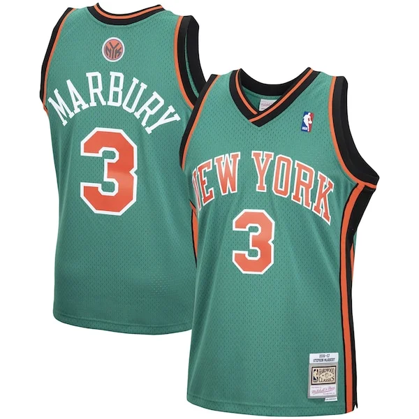 Prestigioso Gorgeous Stephon Marbury New York Knicks 2001/02 Hardwood Classics Swingman Jersey Green