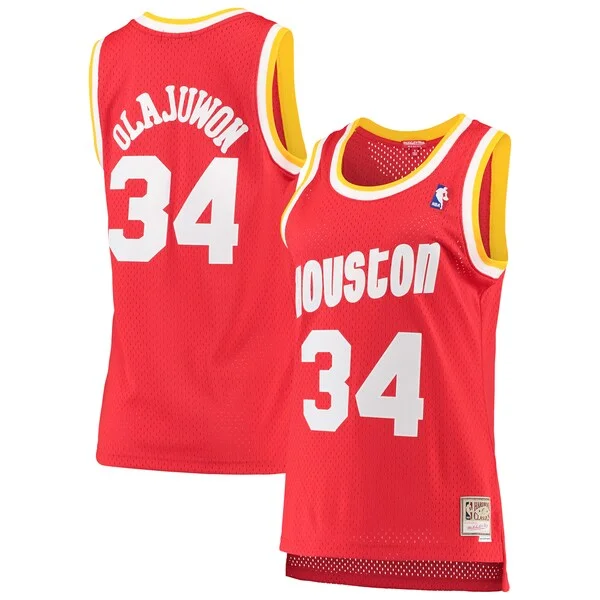 Fascinante Attraente Cool Hakeem Olajuwon Houston Rockets Women's 1993/94 Hardwood Classics Swingman Jersey Red/Navy