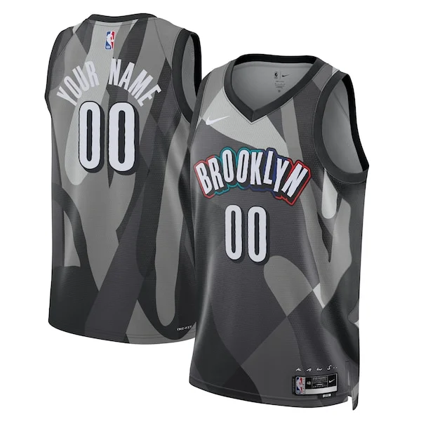 Elegante Prestigioso Comodo Brooklyn Nets Nike Unisex 2024/25 Custom Swingman Jersey City Edition Gray