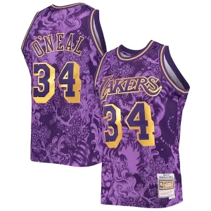Bellissimo Magnifico Shaquille O'Neal Los Angeles Lakers Hardwood Classics 1996/97 Lunar New Year Swingman Jersey Purple