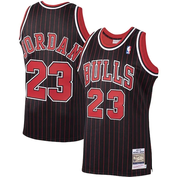 Raffinato Sofisticato Michael Jordan Chicago Bulls 1995/96 Hardwood Classics Authentic Jersey Black/Scarlet/White