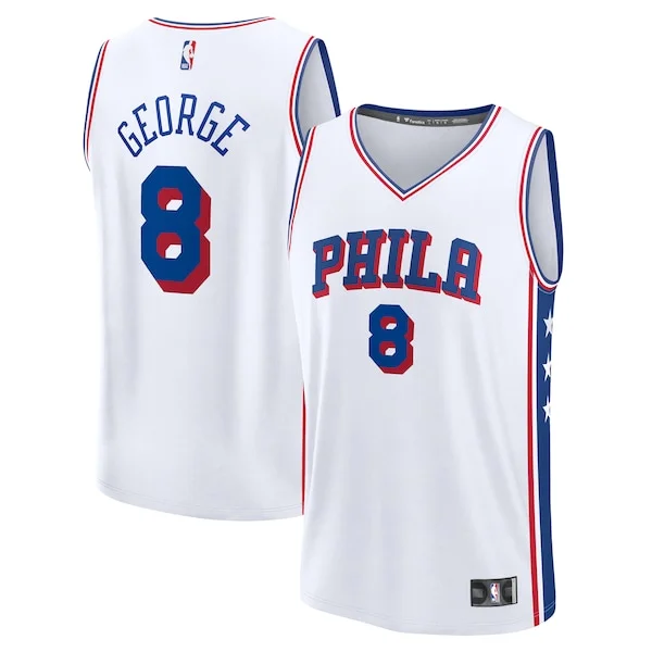 Elegante Robusto Gorgeous Paul George Philadelphia 76ers Youth Fast Break Replica Player Jersey Association Edition White