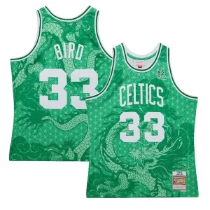 Attraente Larry Bird Boston Celtics 1985/86 Hardwood Classics Asian Heritage 6.0 Swingman Throwback Player Jersey Kelly Green