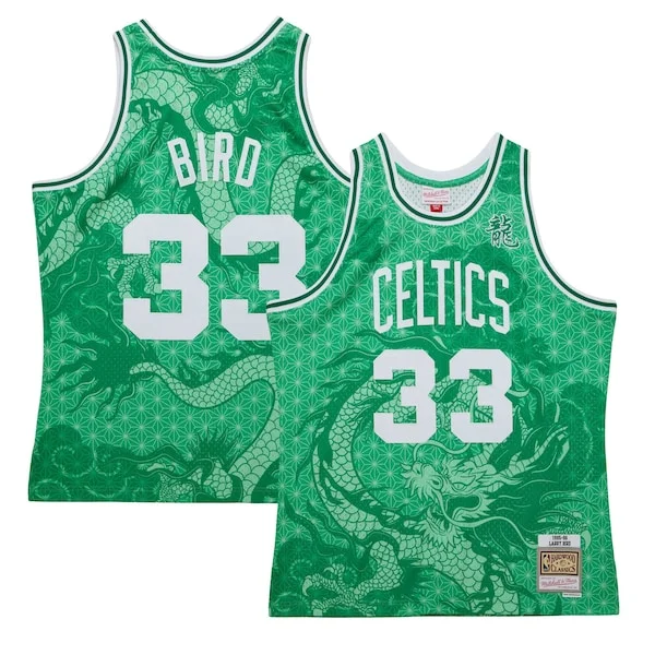 Attraente Larry Bird Boston Celtics 1985/86 Hardwood Classics Asian Heritage 6.0 Swingman Throwback Player Jersey Kelly Green