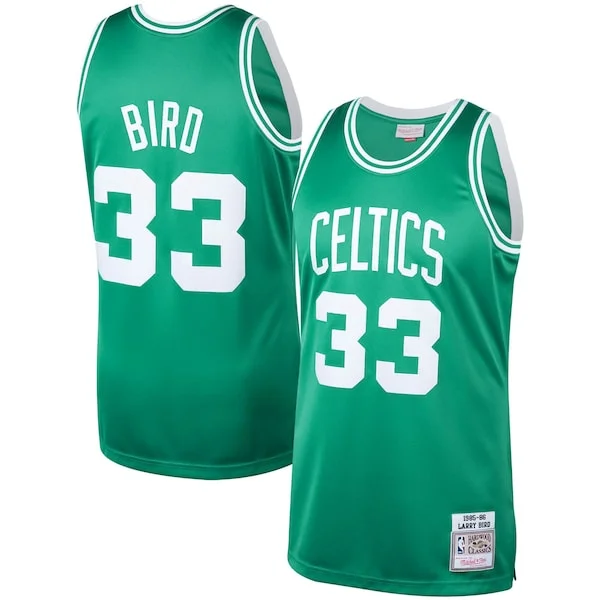 Raffinato Larry Bird Boston Celtics 1985/86 Hardwood Classics Authentic Jersey Kelly Green