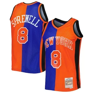 Eccezionale Robusto Sofisticato Latrell Sprewell New York Knicks Hardwood Classics 1998/99 Split Swingman Jersey Blue/Orange