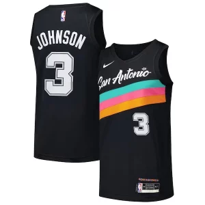 Fantastico Trendy Pratico Keldon Johnson San Antonio Spurs Nike Swingman Player Jersey City Edition Black
