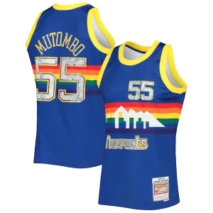 Elegante Robusto Dikembe Mutombo Denver Nuggets 1996/97 Hardwood Classics NBA 75th Anniversary Diamond Swingman Jersey Royal