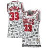 Bellissimo Moderno Accattivante Scottie Pippen Chicago Bulls Women's 1997 Doodle Swingman Jersey White