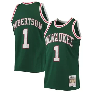 Magnifico Sofisticato Fascinante Oscar Robertson Milwaukee Bucks 1996/97 Hardwood Classics NBA 75th Anniversary Diamond Swingman Jersey Green
