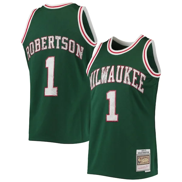 Magnifico Sofisticato Fascinante Oscar Robertson Milwaukee Bucks 1996/97 Hardwood Classics NBA 75th Anniversary Diamond Swingman Jersey Green