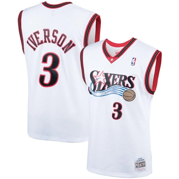Attraente Raffinato Allen Iverson Philadelphia 76ers Hardwood Classics Swingman Jersey White/Royal